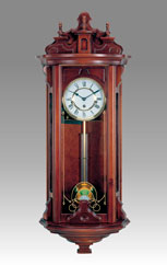 Regulator Clock-Vienna Clock 422_1 walnut, Bam Mechanism on coil gong